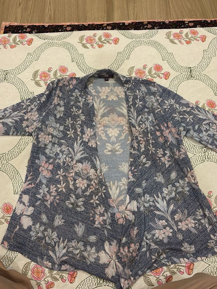 Floral Open Front Cardigan