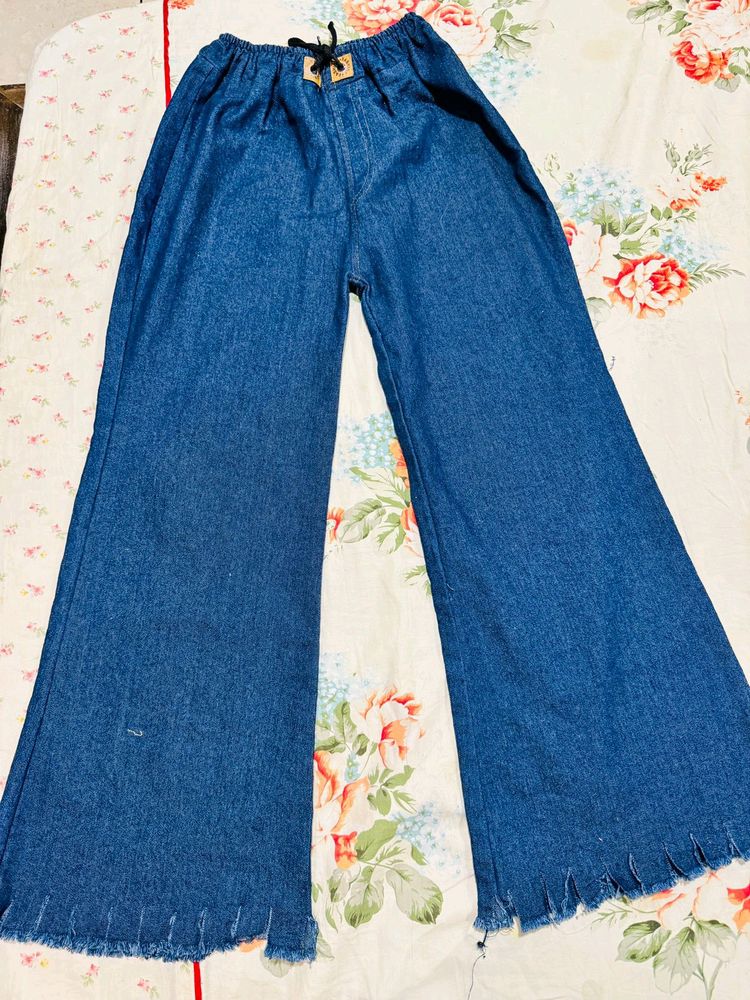 Blue Denim Designer Cutting Pant