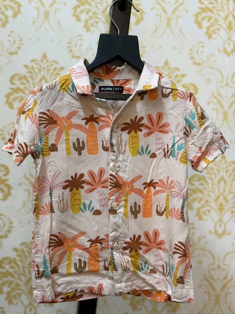 Tropical Print Short Sleeve Shirt