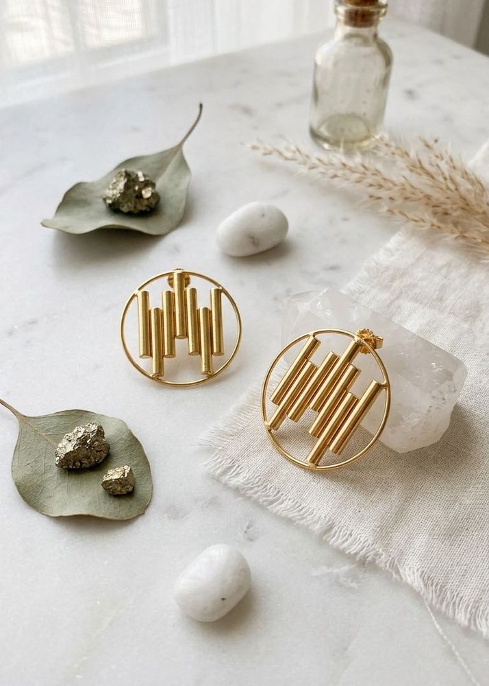 Geometric Bar Drop Earrings