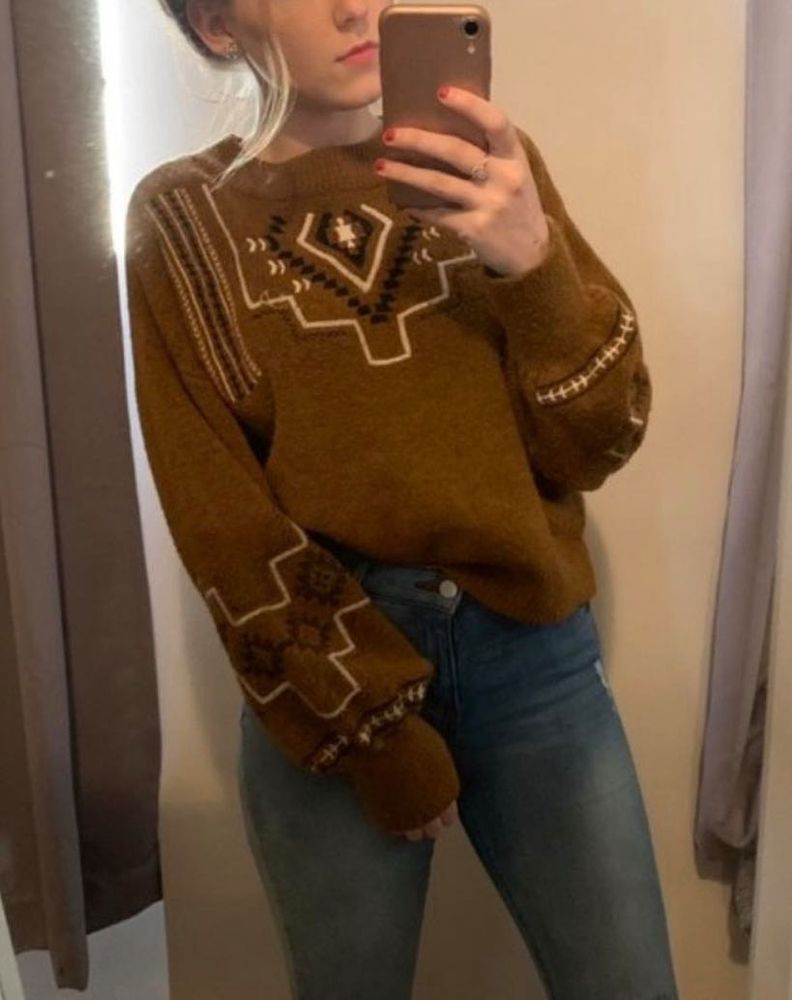 Cozy Geometric Print Sweater