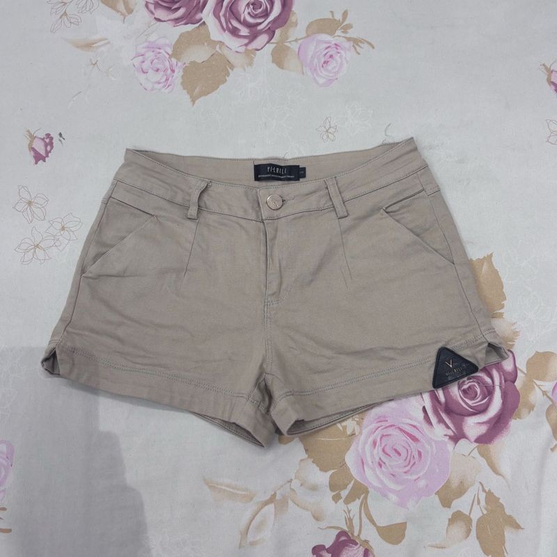 Yi-Laili beige mini shorts