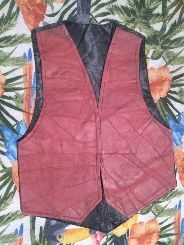 Leather Patchwork Vest