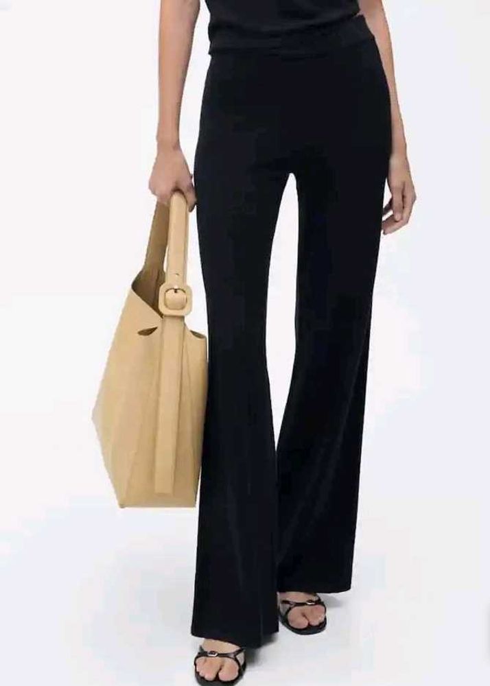 Mango Side Slit Knit Trouser