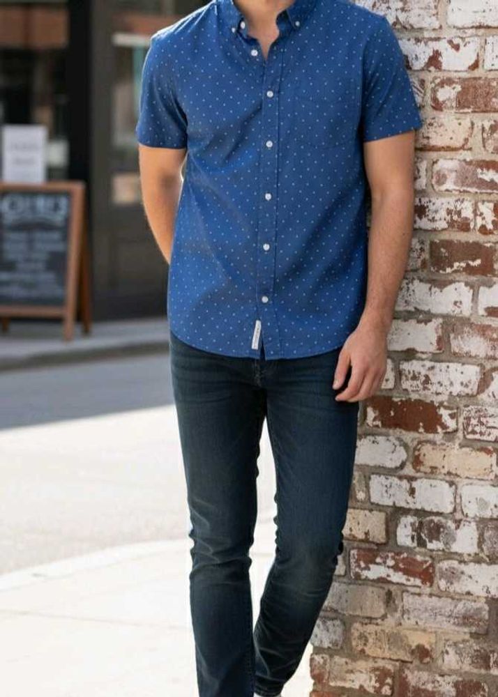 Aeropostale Blue  Short Sleeve Shirt Medium