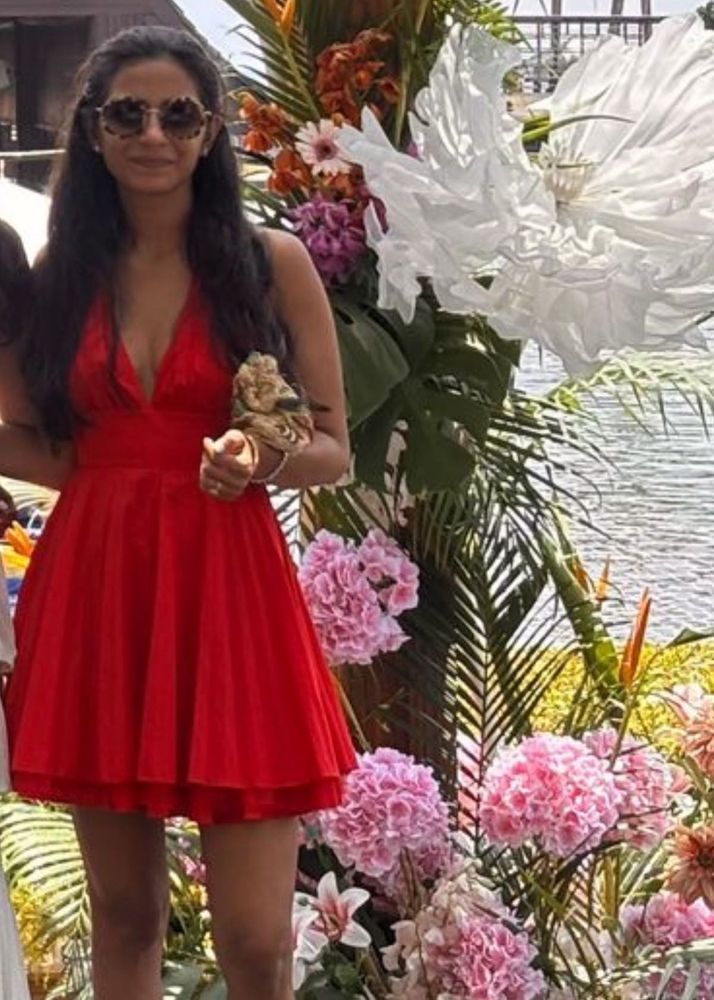 Orange Halter Neck Dress