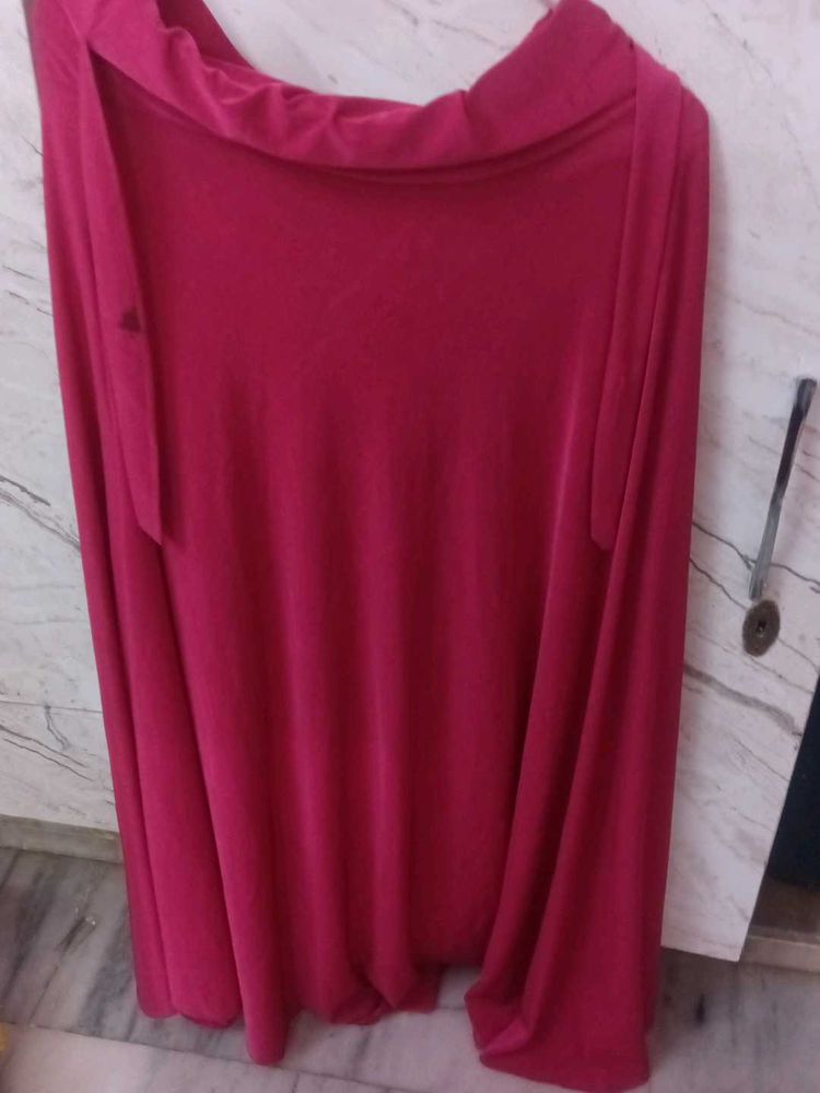 Vibrant Pink Off-Shoulder Blouse