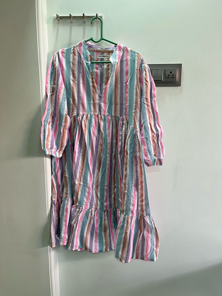 Striped Tiered Mini Dress