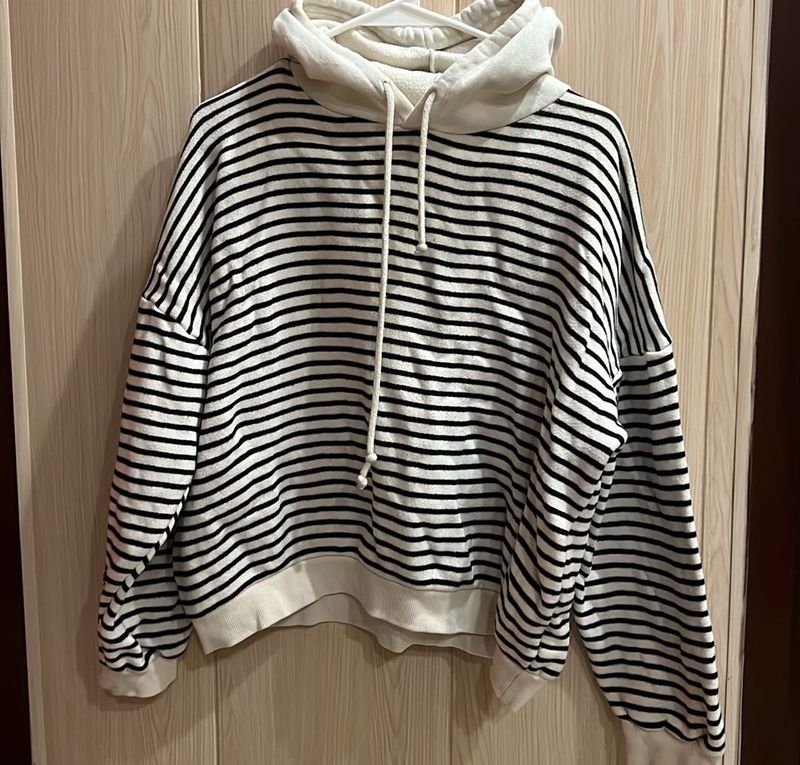 Korean Striped Hoodie Sweatshirt