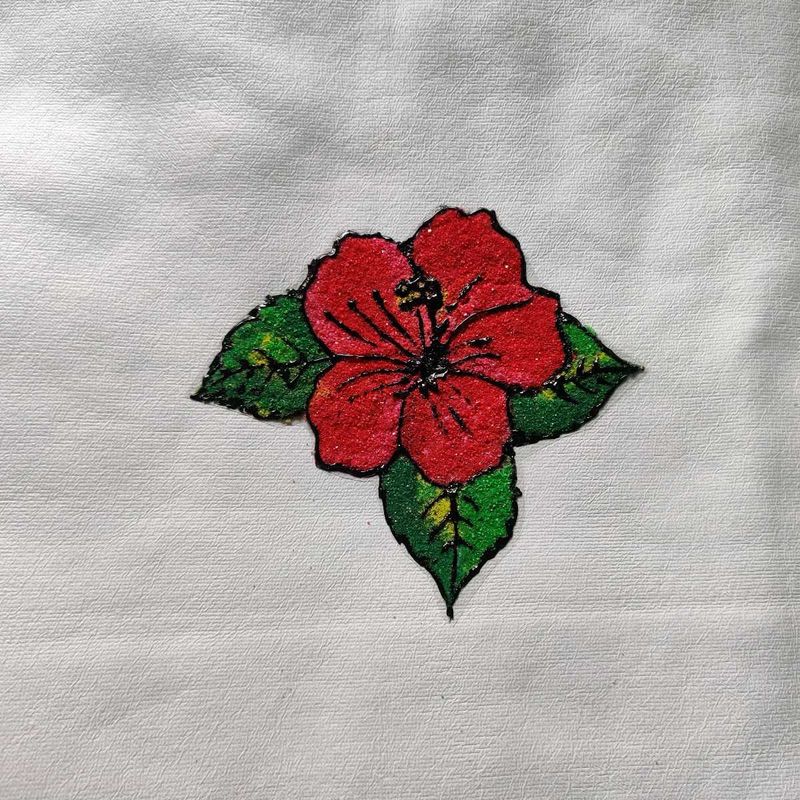 Hibiscus Flower Readymade Rangoli Patches