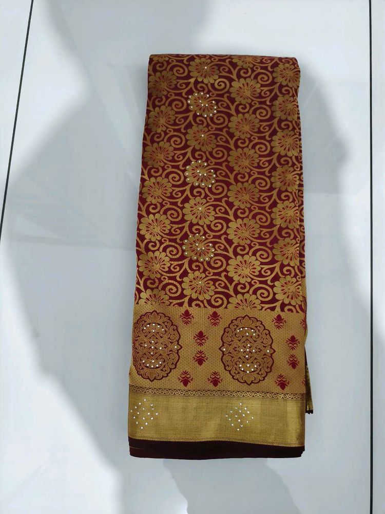 Elegant Red &amp; Gold Silk Saree