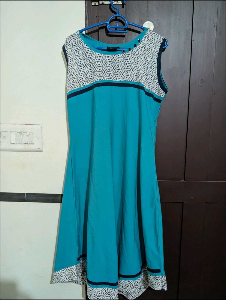 Turquoise Printed Kurta
