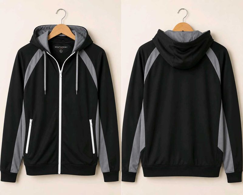 NEW Men's Black Sports Jacket+hoodie