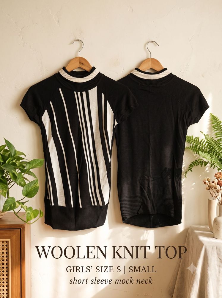 Girls Knit Mock Neck Top