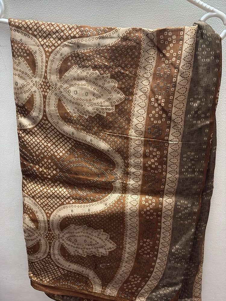 Brown Patterned Saree