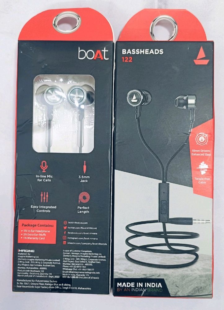 BoAt Bassheads 122 Earphones