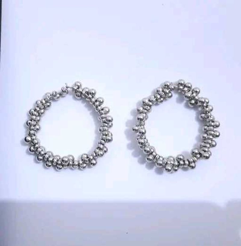 🔥SALE🔥 Silver Alloy Hoop Earrings