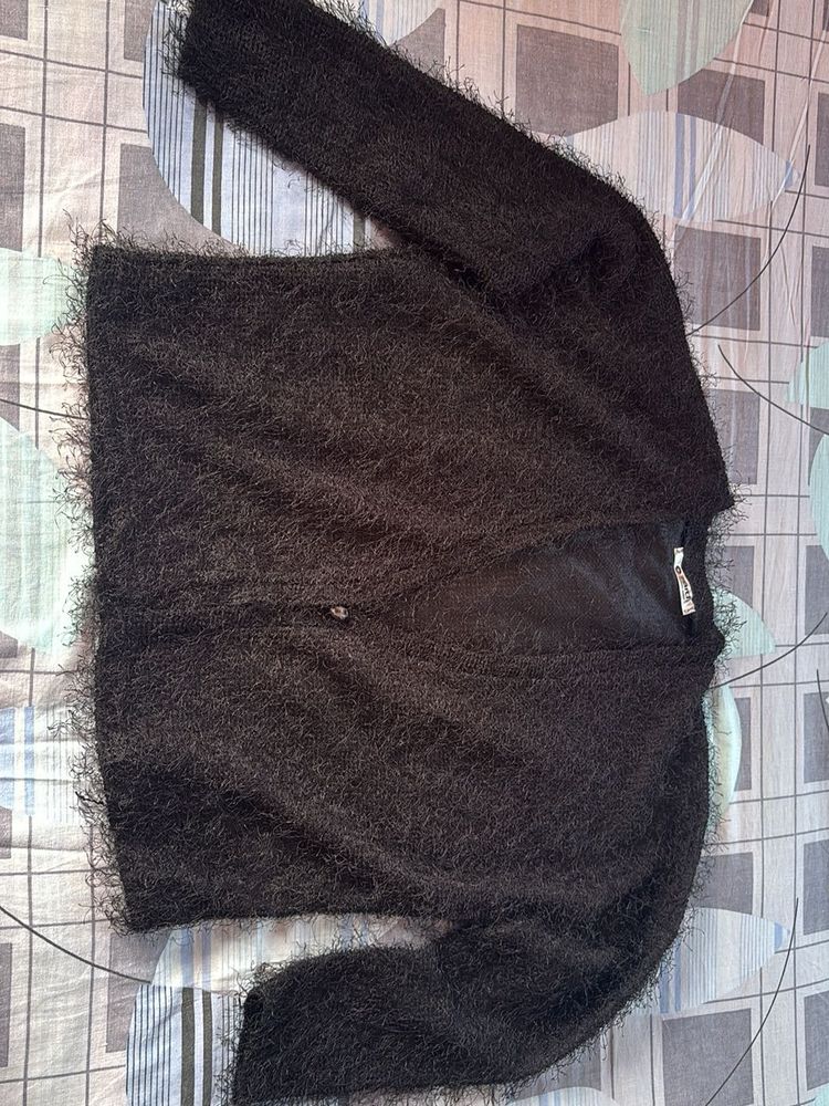 Black Fuzzy Cardigan