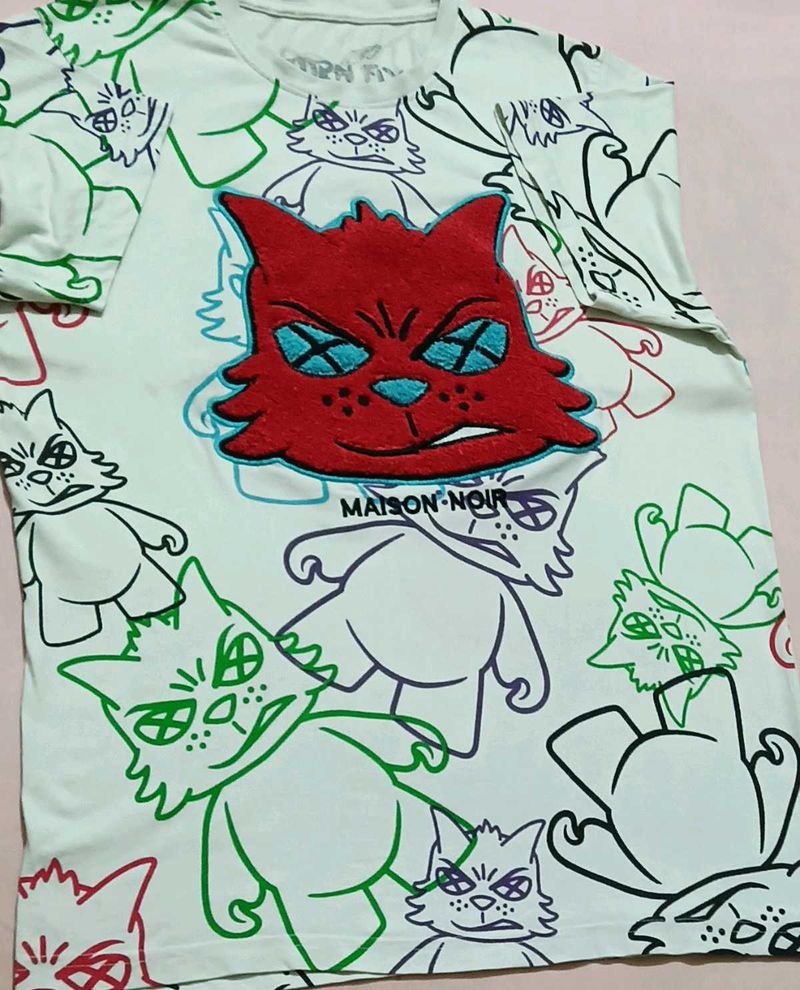 Maison Noir Cat Graphic T-Shirt