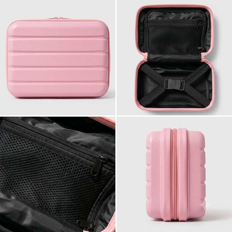 Cute Pink Travel Cosmetic Bag / Hard Shell Pouch