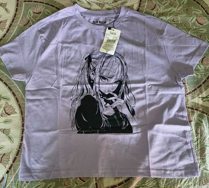 Lavender Graphic Cotton Tshirt