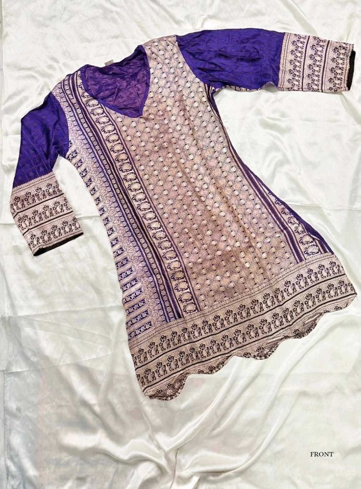 Purple Pure Silk Kurta