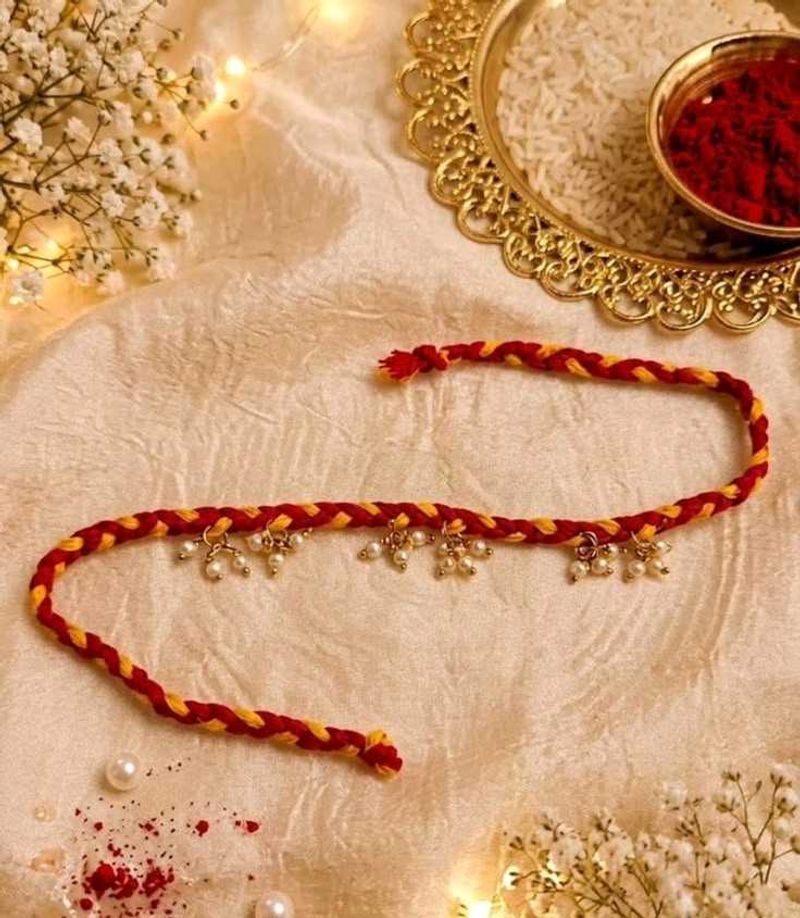 Handmade Rakhi with Pearls