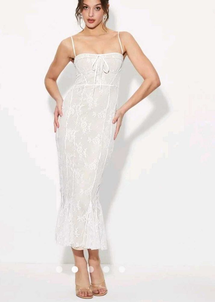 sheer fishtail dress