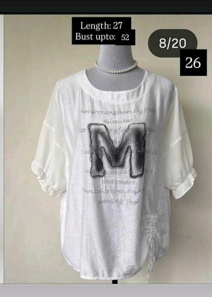 White Graphic Print T-Shirt