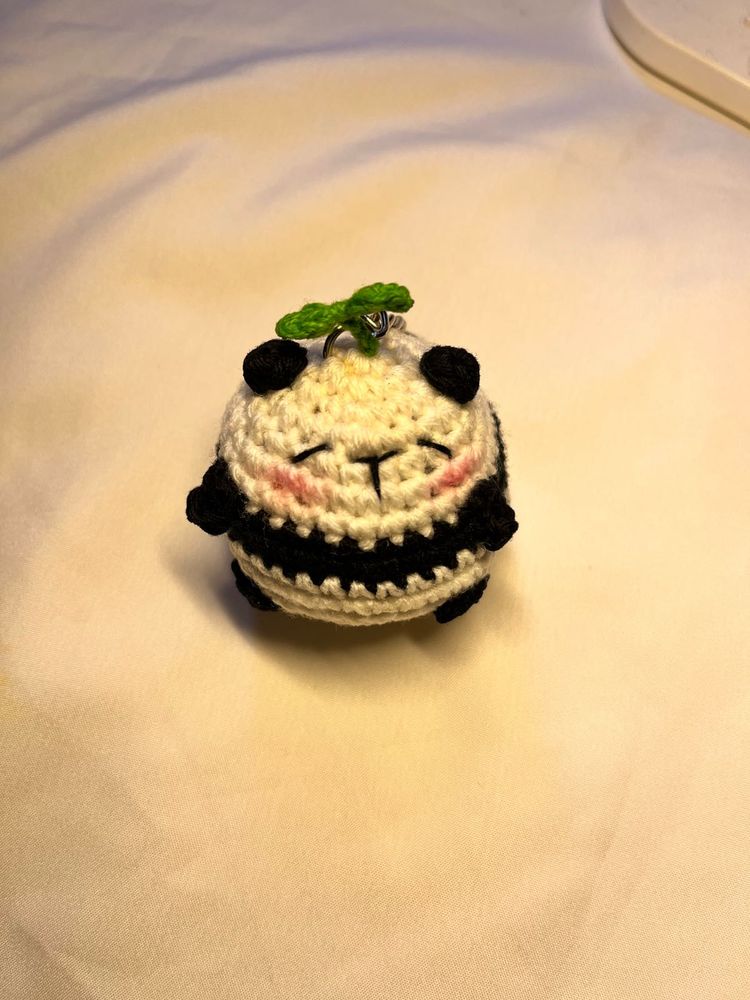 Cute Crochet Panda Keychain