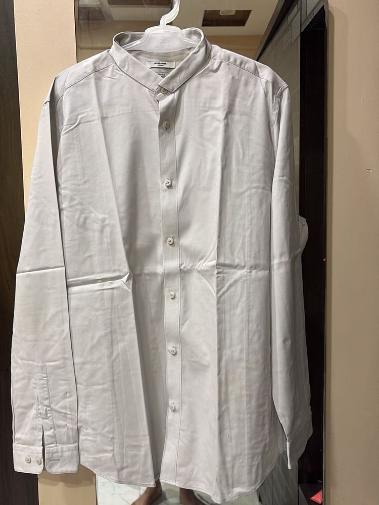 Classic Band Collar Men's Shirt
