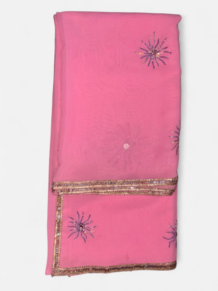 Beautiful Pink Embroidered Saree