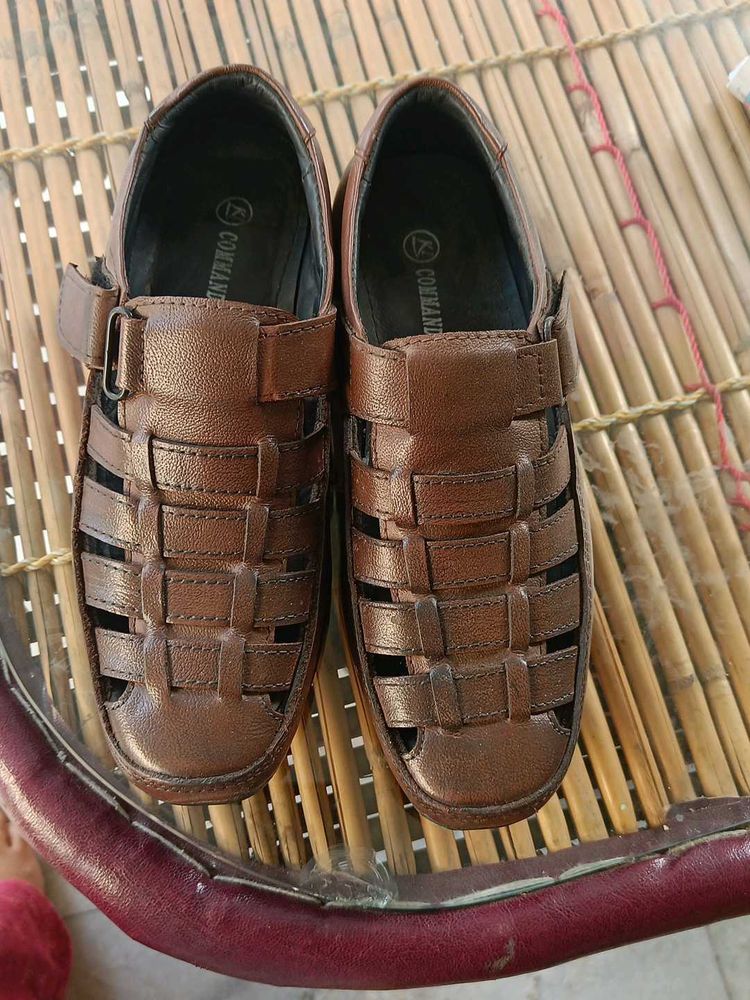 Men's Brown Leather Fisherman Sandals