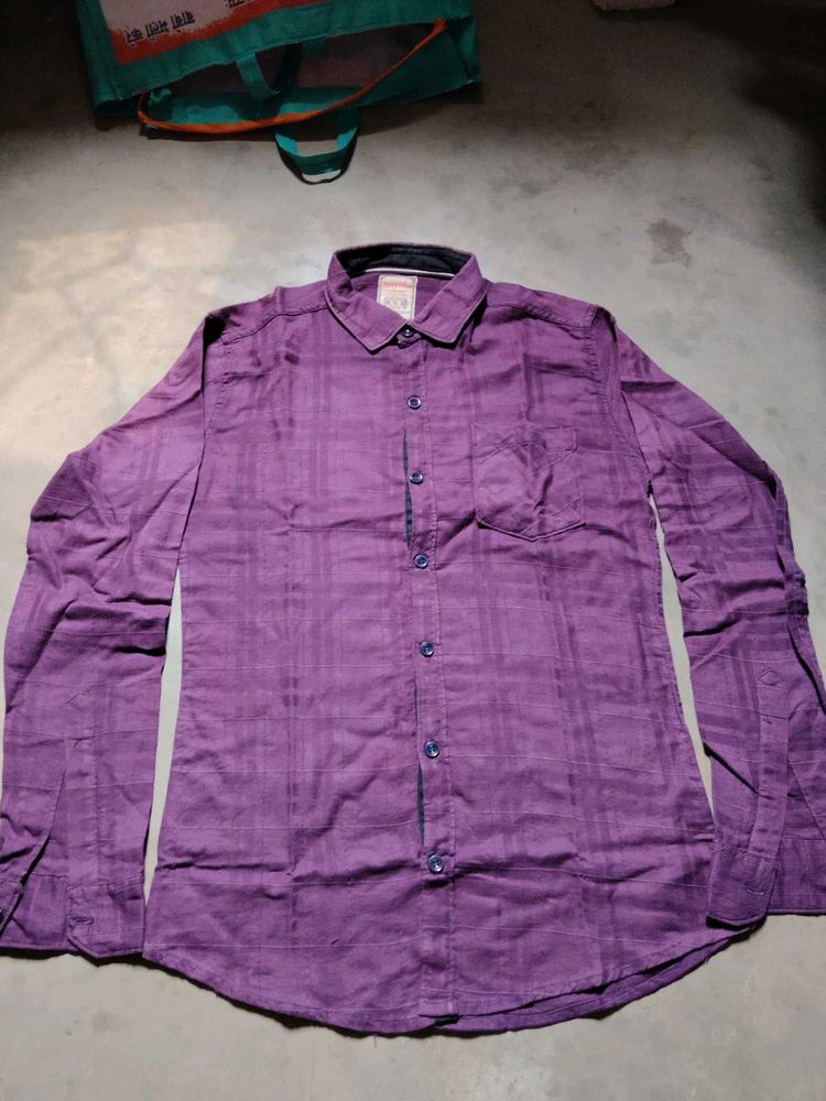 Stylish Men's Purple Checkered Shirt