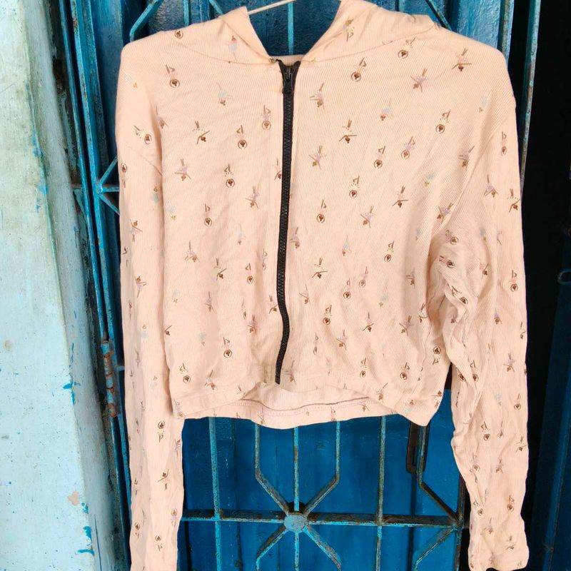 Cute Cropped Zip-Up Hoodie
