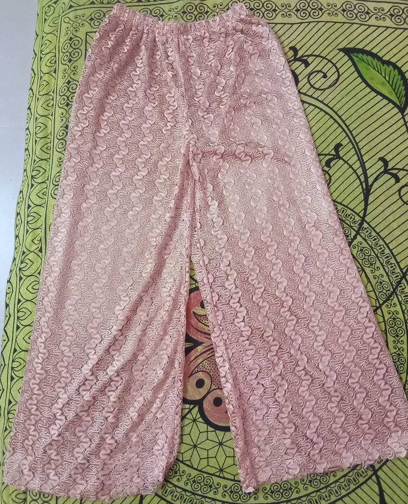 Sheer Lace Palazzo Pants