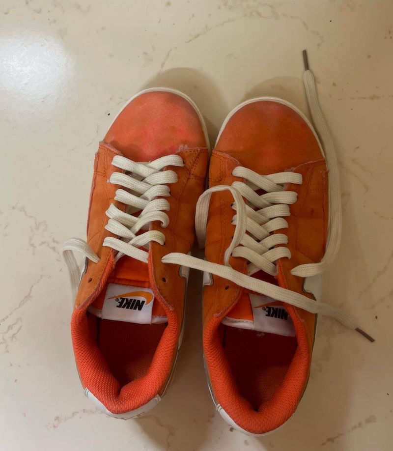 Nike Orange Suede Sneakers