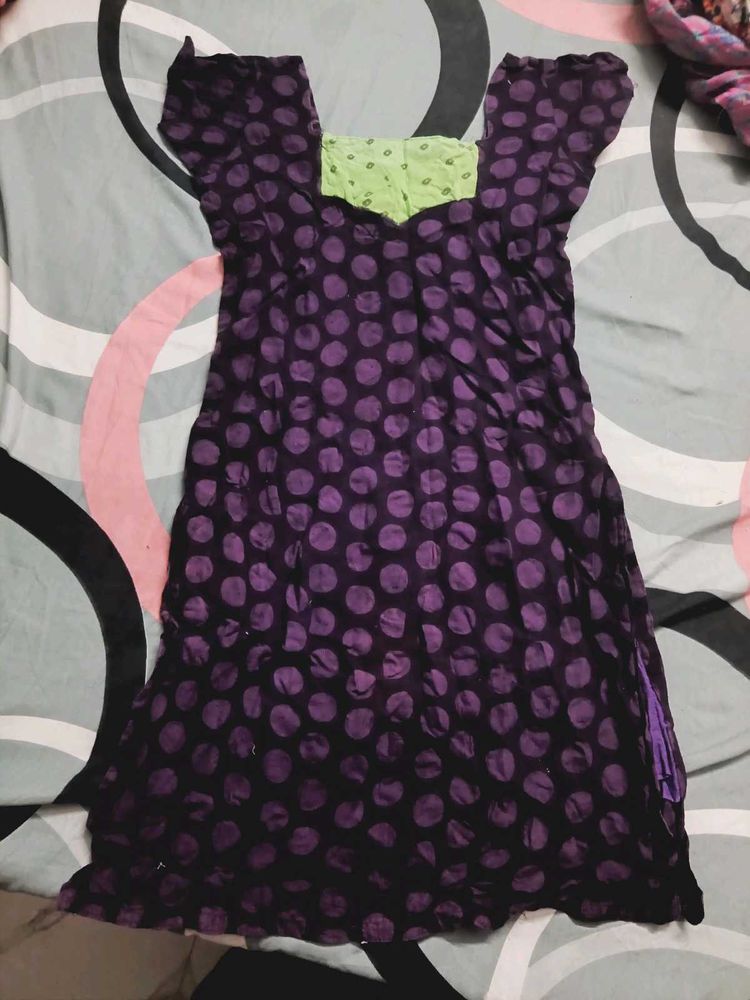 Purple Polka Dot Kurta