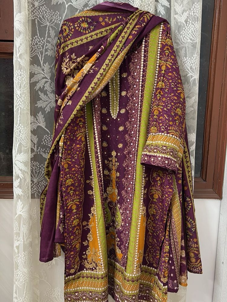 Beautiful Purple Printed Kurta Set