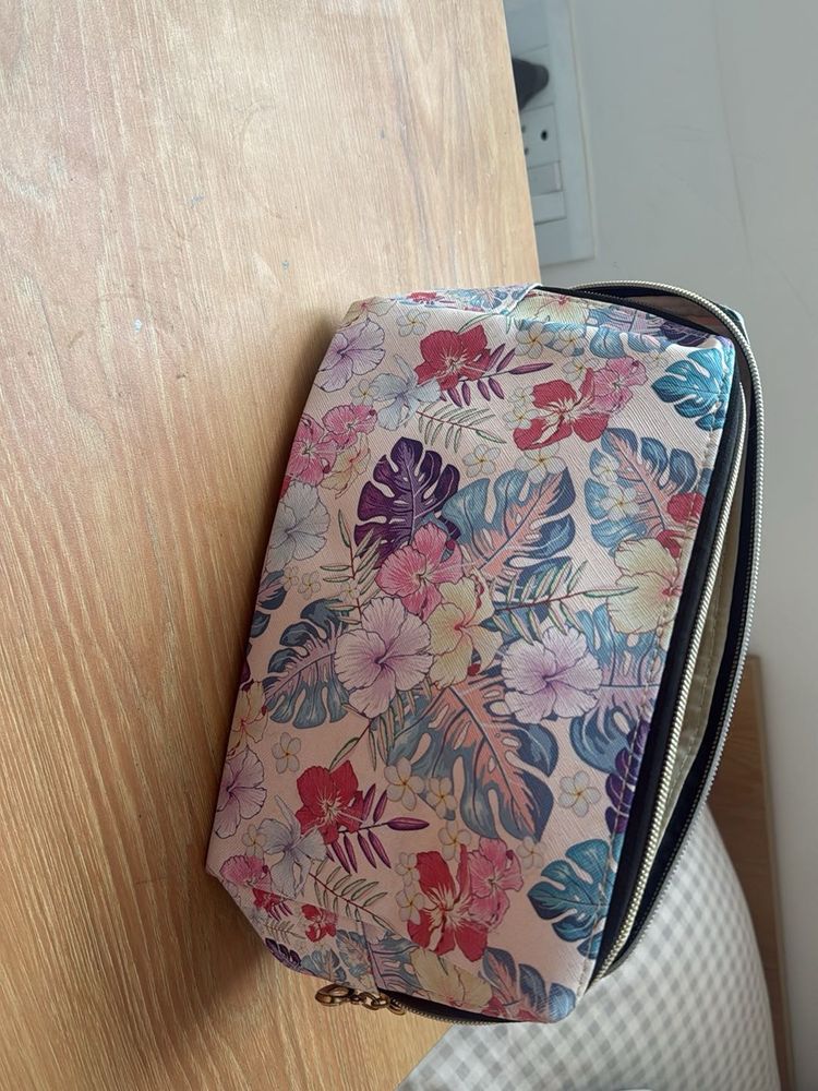 Floral Print Cosmetic Bag