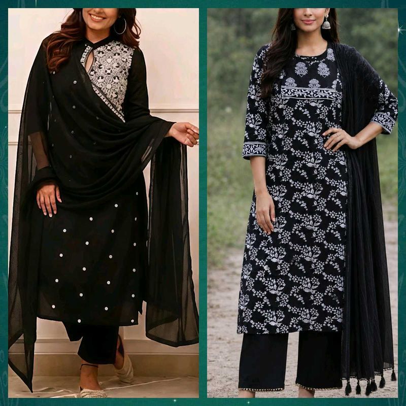 🖤Combo Of Black Kurta Set