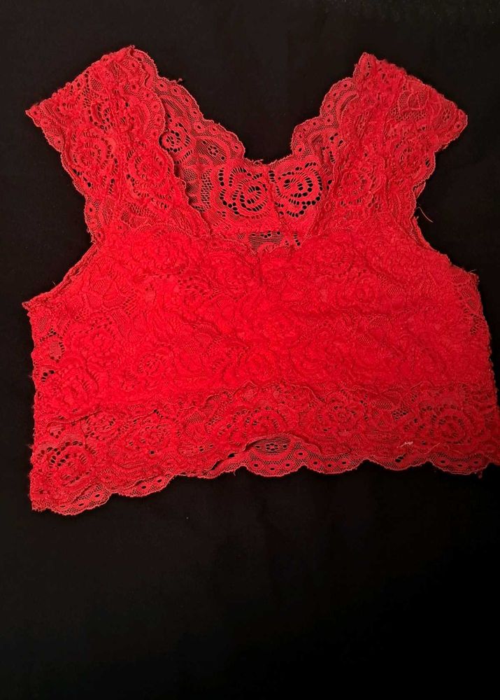 Vibrant Red Lace Bralette