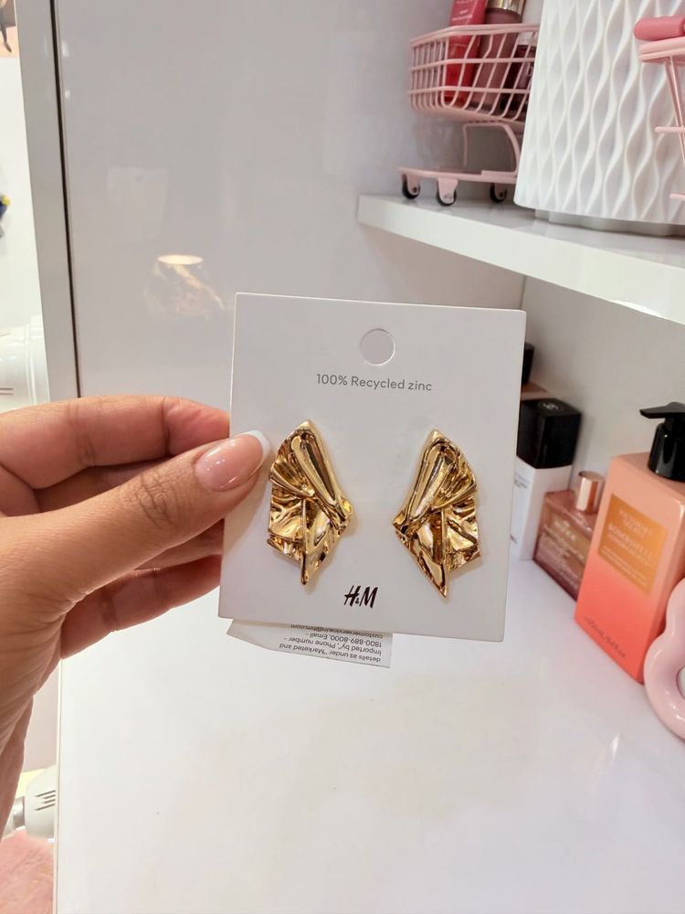 Unique Gold Textured Earrings