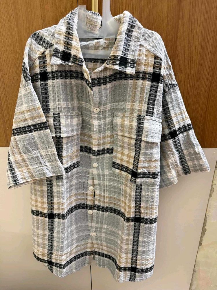 men's branded checkers shirt