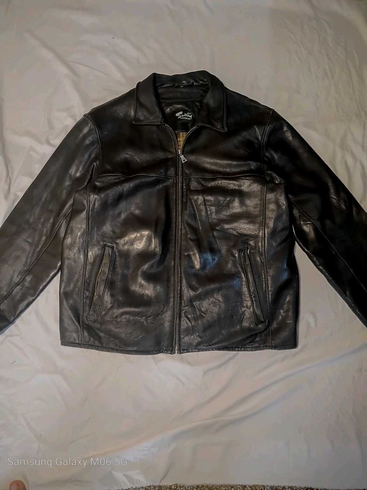 vintage heavy leather jacket