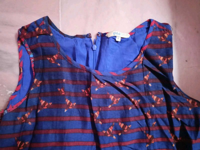 Stylish Blue &amp; Red Printed Dress