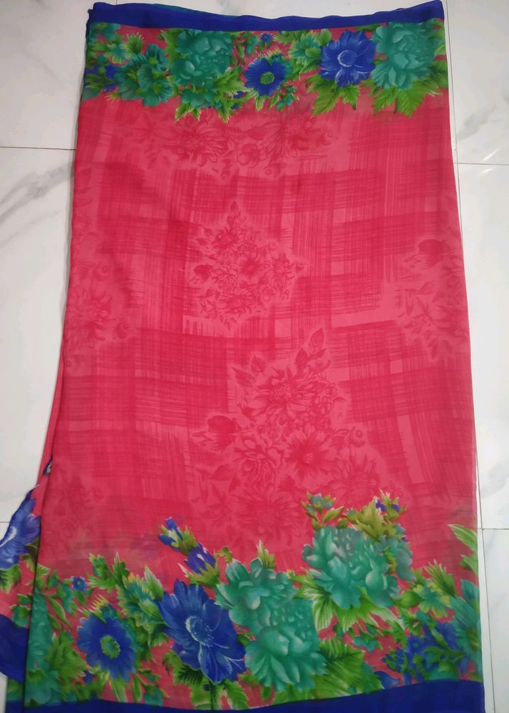 Floral print saree