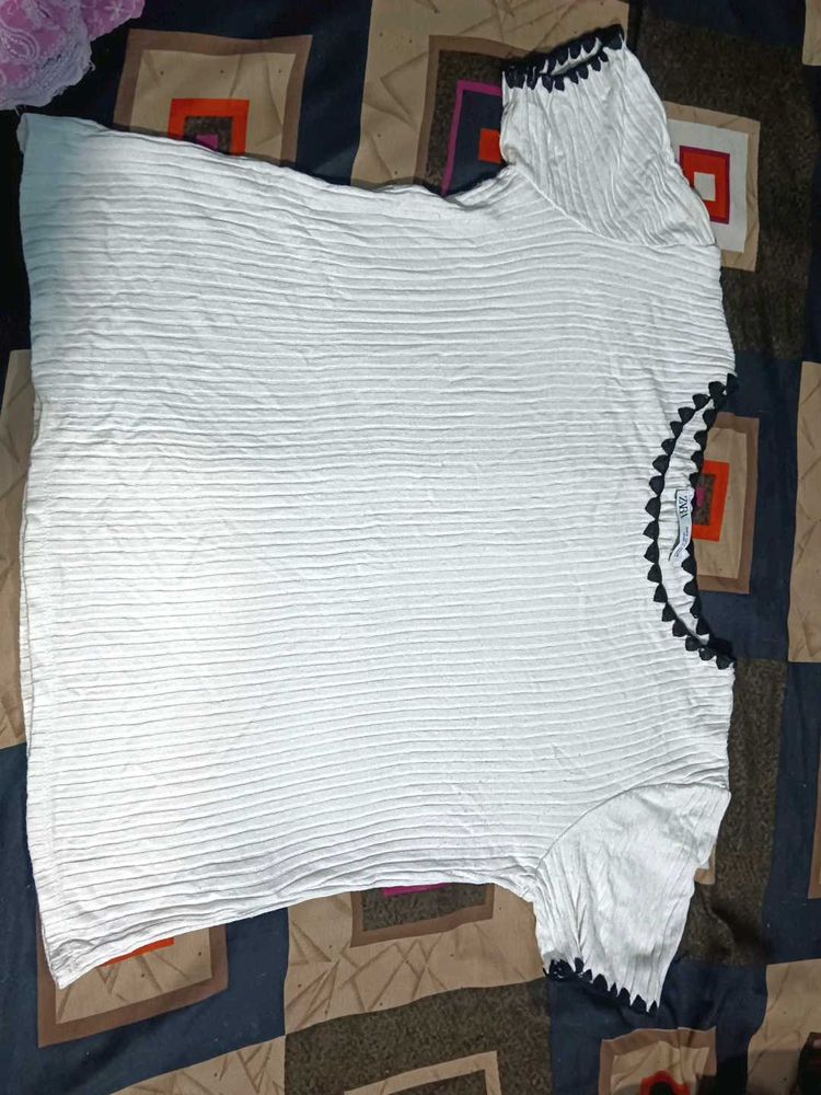 White Textured Top