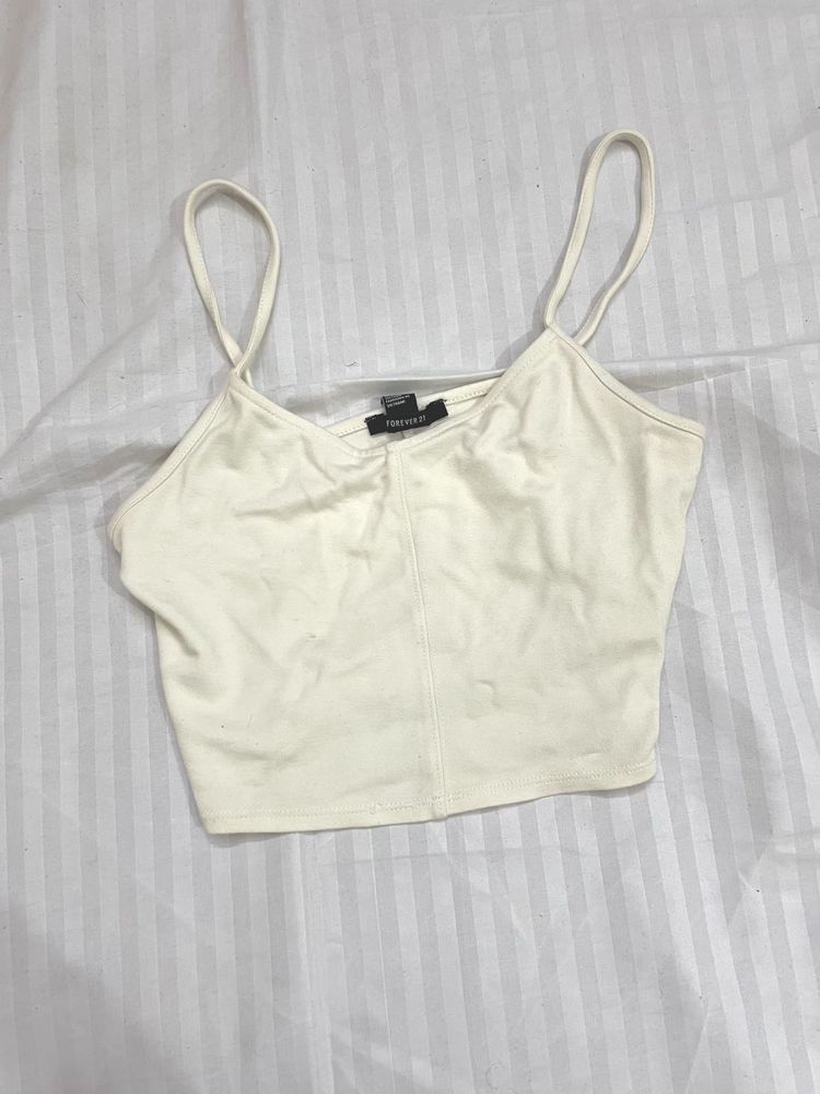 Forever 21 White Cami Crop Top