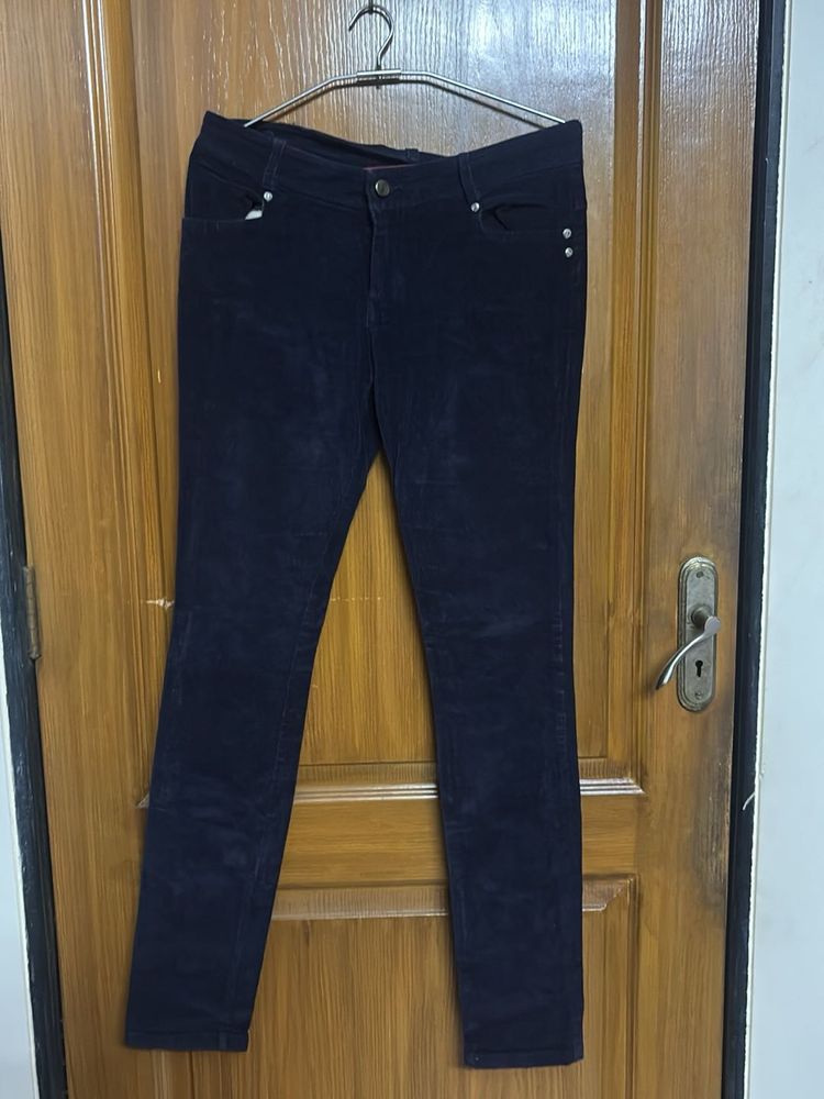 Dark Wash Corduroy Pants